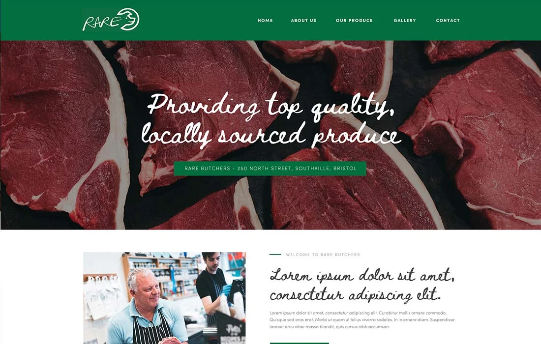 pay monthly web design for butchers
